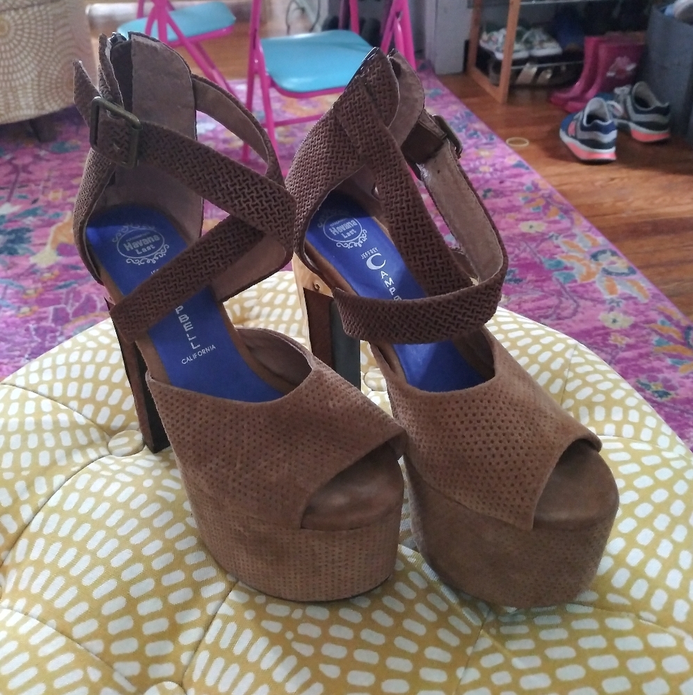 Brown suede Jeffrey Campbell Platforms